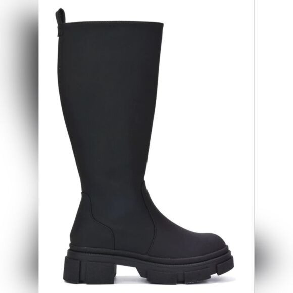 Women's Mid Calf Boots Round Toe Black Color - Picture 3 of 5
